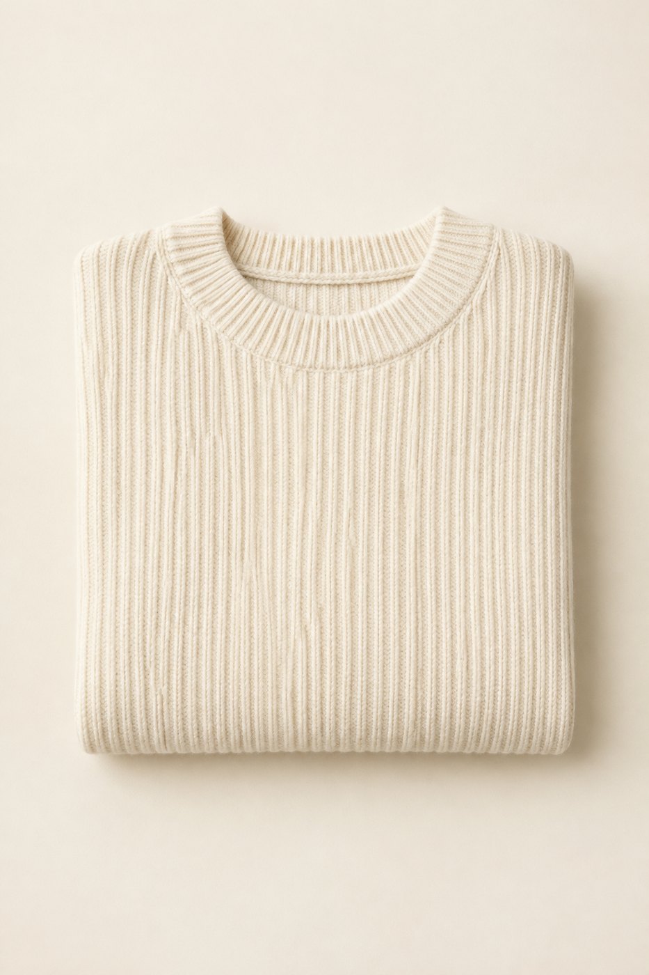 Cream Ribbed Knit Jumper