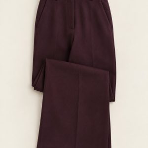 Plum Tailored Wide-Leg Trousers