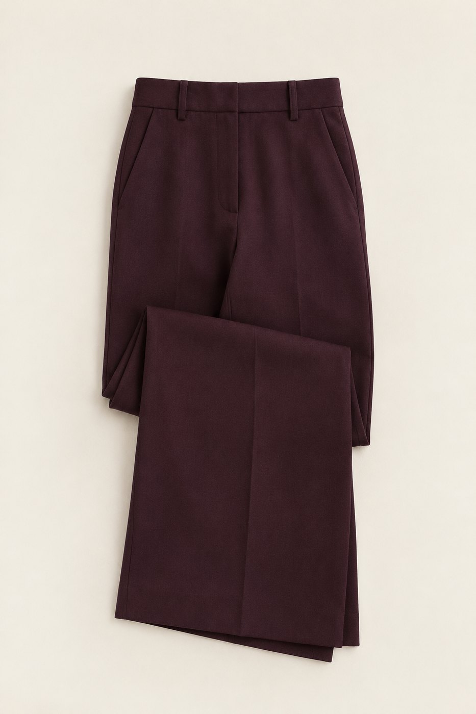 Plum Tailored Wide-Leg Trousers