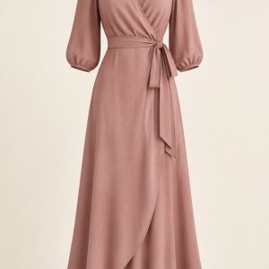 Rose Viscose Wrap Dress